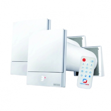 Комплект 2 Ventoxx Harmony з датчиком вологості та зовнішньою кришкою, пульт ДК, повітропровід 0,75 м