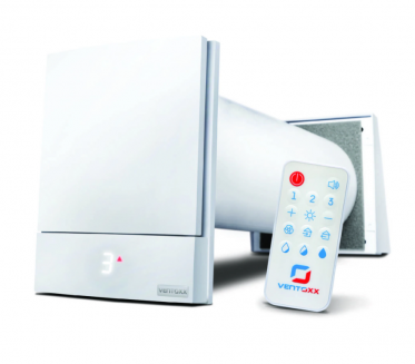 Ventoxx Harmony AeroMax с датчиком влажности, внешняя крышка, пульт ДУ, воздуховод 0,75 м